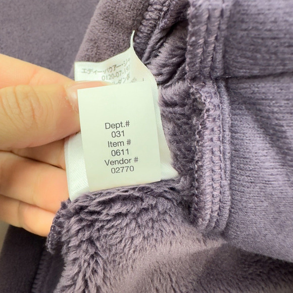 Eddie Bauer Purple Fleece PLUSH Lined Jacket Full Zip Size M Mock Neck Pockets - Picture 9 of 10